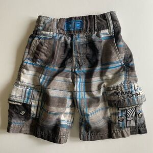 Ocean & Earth Plaid Cargo Board Swim Shorts
